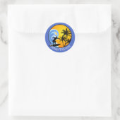 Aangepaste Surfer Dude Ronde Sticker (Tas)
