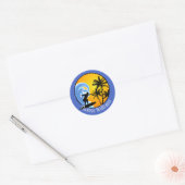Aangepaste Surfer Dude Ronde Sticker (Envelop)