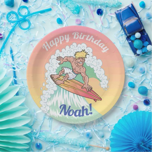 Aangepaste surfer-gast papieren bordje (Feest)