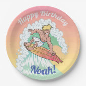 Aangepaste surfer-gast papieren bordje (Voorkant)