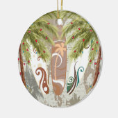 Aangepaste surfplanken en palmbomen keramisch ornament (Links)