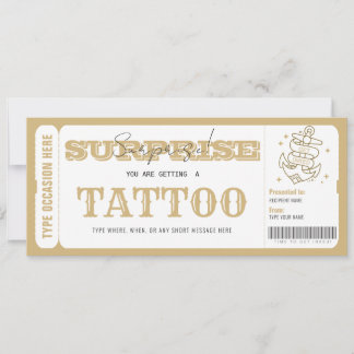 Aangepaste Surprise Tattoo Cadeaubon cadeaubon Kaart