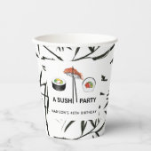 Aangepaste Sushi Birthday Party Modern Papieren Bekers (Voorkant)