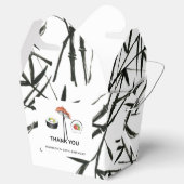 Aangepaste sushi Birthday Simple Black White Bedankdoosjes (Geopend)