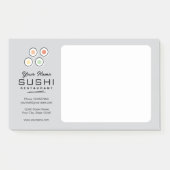 Aangepaste sushi restaurant logo bestelinname post-it® notes (Voorkant)