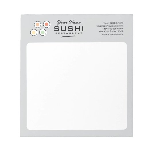 Aangepaste sushi restaurant notitieblok voor beste (Voorkant)