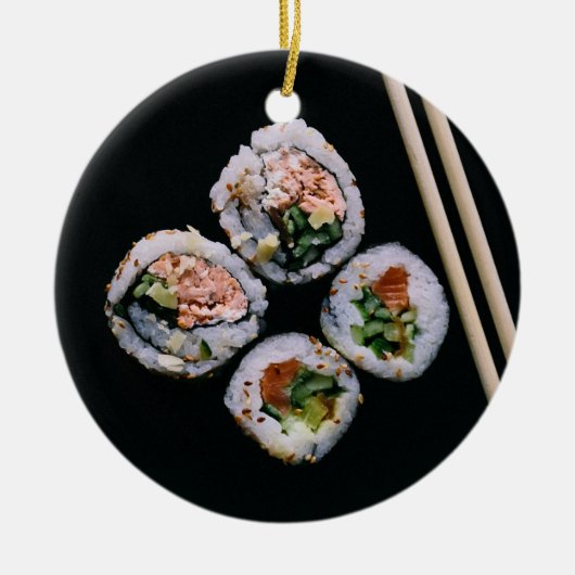Aangepaste Sushi-versiering Keramisch Ornament (Voorkant)
