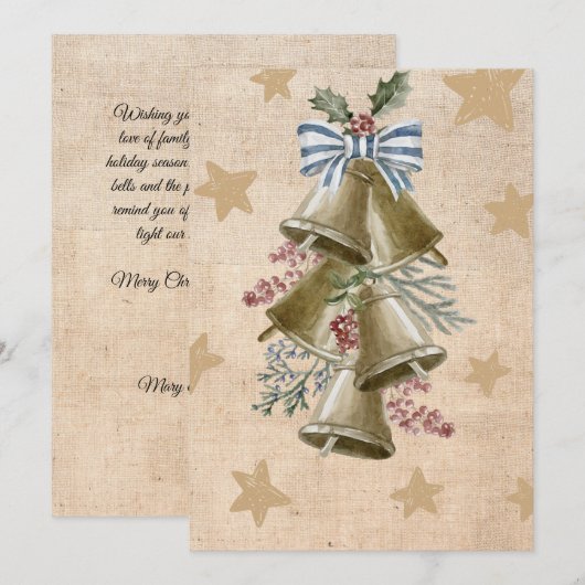 Aangepaste swag met Jingle Bells Kerstgroet Feestdagenkaart (Voorkant / Achterkant)