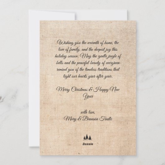 Aangepaste swag met Jingle Bells Kerstgroet Feestdagenkaart (Achterkant)