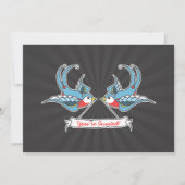 Aangepaste swallows "Je bent uitgenodigd!" Kaart (Voorkant)