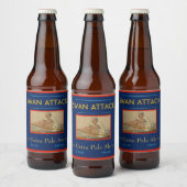 Aangepaste "SWAN ATTACK" mannelijke veegroeier en  Bier Etiket (Flessen)