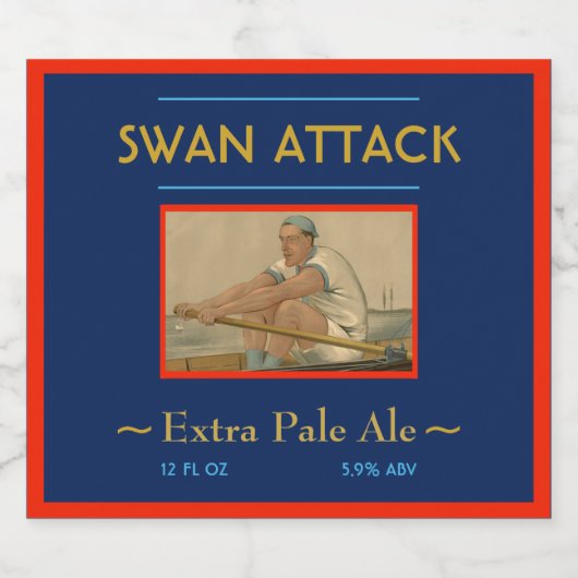 Aangepaste "SWAN ATTACK" mannelijke veegroeier en Bier Etiket (Enkel label)