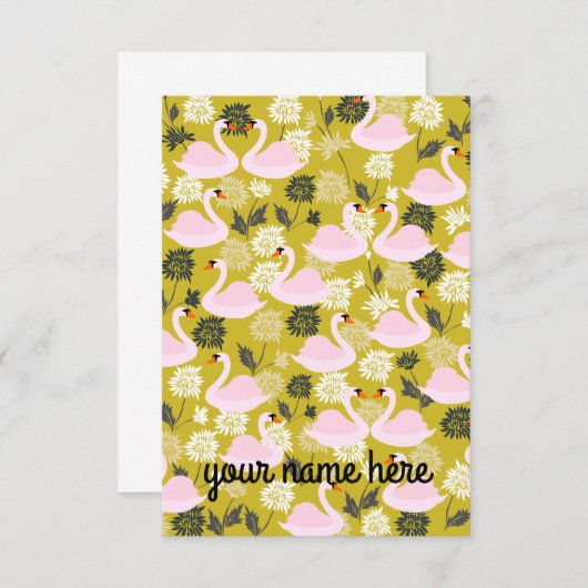 Aangepaste Swan Notecards RSVP Kaartje (Voorkant / Achterkant)