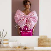 Aangepaste Sweet 16 Moderne Foto Welkom Bord Poster (Keuken)