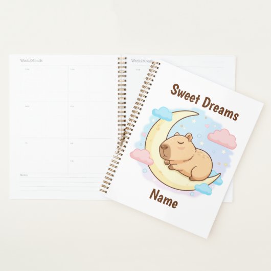 Aangepaste Sweet Dreams Capybara Planner (Display)