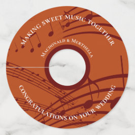 Aangepaste SWEET Muzieknoten Weddenschap Wijnglaslabel