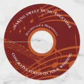 Aangepaste SWEET Muzieknoten Weddenschap Wijnglaslabel (Achterkant)