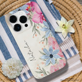 Aangepaste Sweet waterverf botanisch script iPhone Hoesje