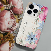 Aangepaste Sweet waterverf botanisch script iPhone Hoesje