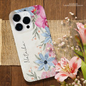 Aangepaste Sweet waterverf botanisch script iPhone Hoesje