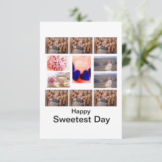 Aangepaste Sweetest Day 11 Foto Collage Kaart (Staand voorkant)