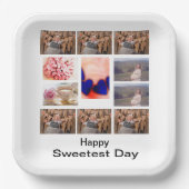 Aangepaste Sweetest Day 11 Foto Collage Papieren Bordje (Voorkant)