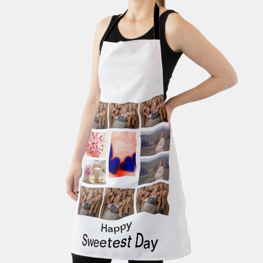 Aangepaste Sweetest Day 11 Foto Collage Schort (Insitu)