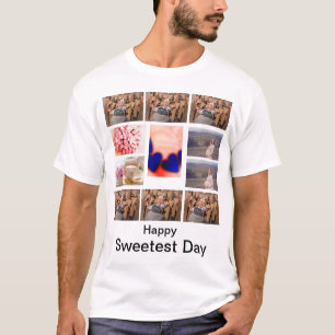 Aangepaste Sweetest Day 11 Foto Collage T-shirt