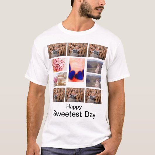 Aangepaste Sweetest Day 11 Foto Collage T-shirt (Voorkant)