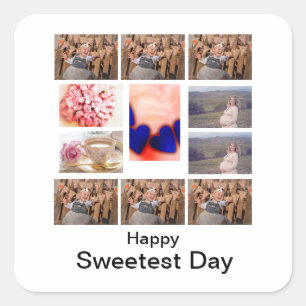 Aangepaste Sweetest Day 11 Foto Collage Vierkante Sticker