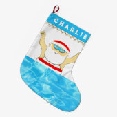 Aangepaste swimmer Grote kerstinslag Kerstsok (Voorkant (Hangend))