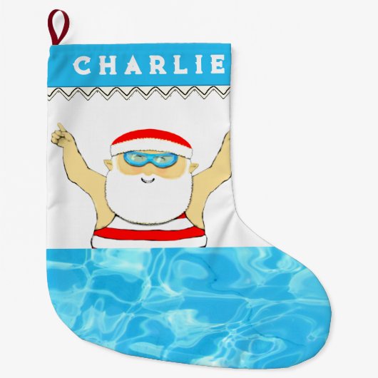 Aangepaste swimmer Grote kerstinslag Kerstsok (Voorkant)