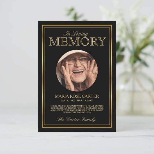 Aangepaste sympathie begrafenisfoto bedankkaart