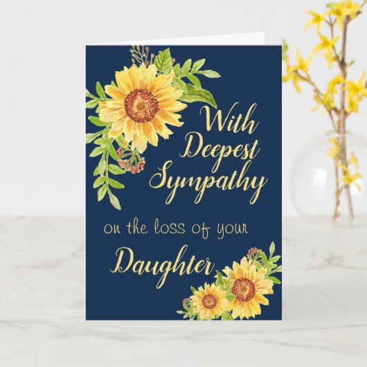 Aangepaste Sympathie Bloemen Zonnebloem Dochter Bl Kaart (Gele Bloem)