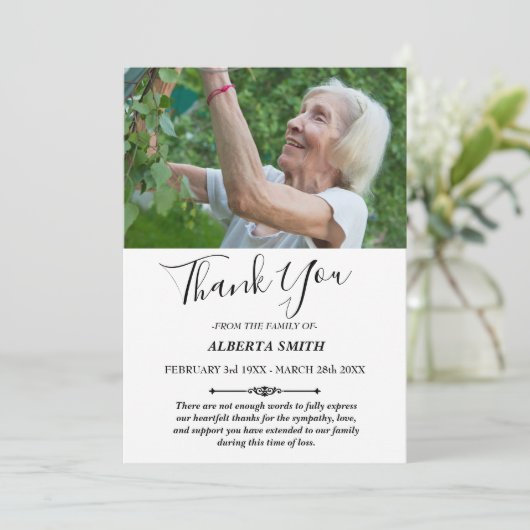 Aangepaste sympathie dank je kaart (Staand voorkant)