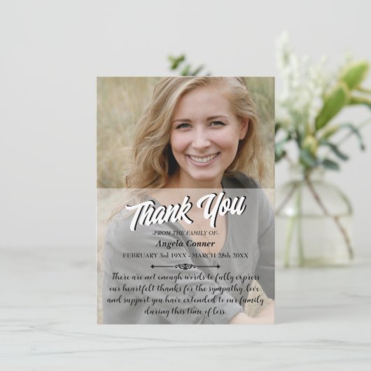 Aangepaste sympathie dank je kaart (Staand voorkant)