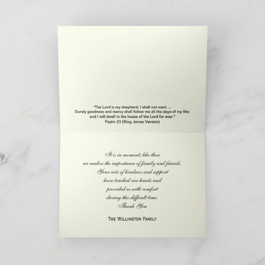 Aangepaste sympathie dank je kaart (Binnen)