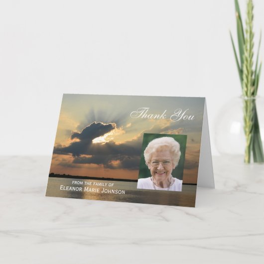 Aangepaste sympathie dank u kaart met foto (Voorkant)