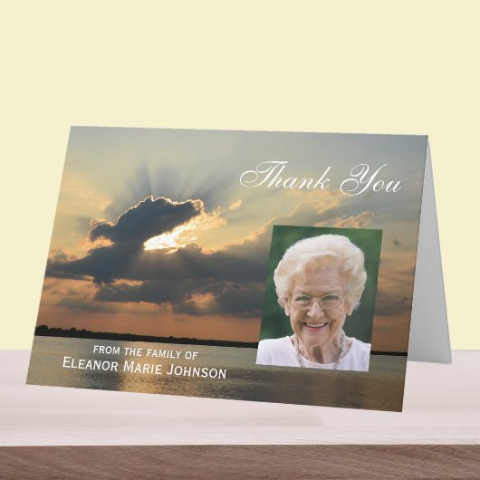 Aangepaste sympathie dank u kaart met foto