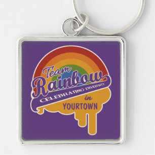 Aangepaste systeemketen voor team-regenboog sleutelhanger