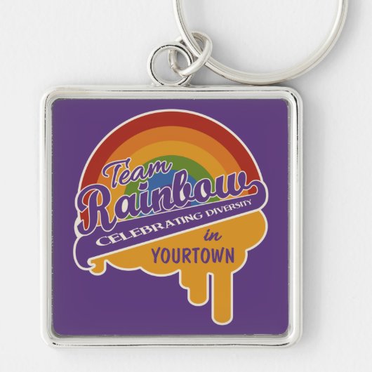 Aangepaste systeemketen voor team-regenboog sleutelhanger (Voorkant)