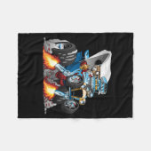 Aangepaste T-bucket Roadster Hotrod Cartoon Fleece Deken (Voorkant (Horizontaal))