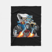 Aangepaste T-bucket Roadster Hotrod Cartoon Fleece Deken (Voorkant)