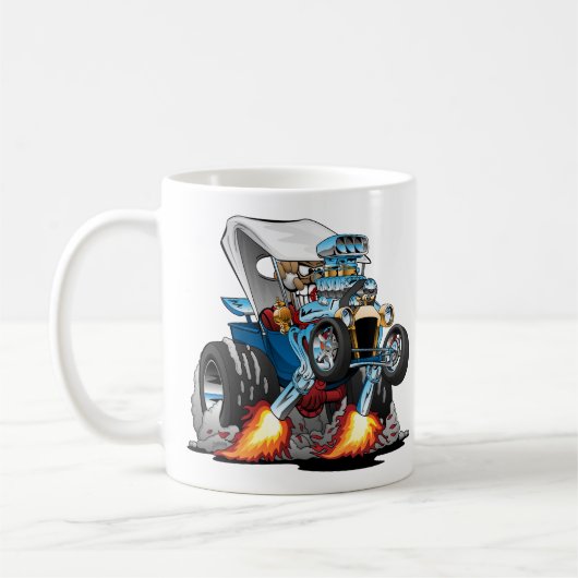 Aangepaste T-bucket Roadster Hotrod Cartoon Koffiemok (Links)