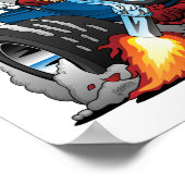 Aangepaste T-bucket Roadster Hotrod Cartoon Poster (Hoek)