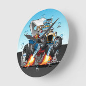 Aangepaste T-bucket Roadster Hotrod Cartoon Ronde Klok (Hoek)