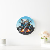 Aangepaste T-bucket Roadster Hotrod Cartoon Ronde Klok (Huis)
