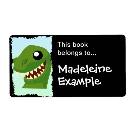 Aangepaste T-Rex Booktag Etiket (Voorkant)
