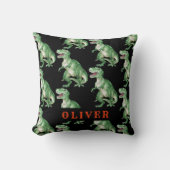 Aangepaste T Rex Dinosaur PatroonWaterverf Kussen (Voorkant)