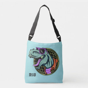 Aangepaste T-Rex-monogram en kleurenzakken Crossbody Tas